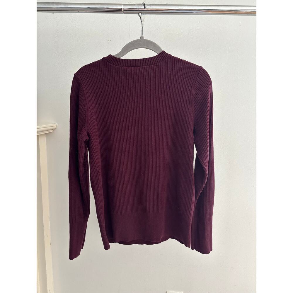 Talbots Ribbed Sweater
Burgundy Crew Neck Cotton Modal Long Sleeve Knit Top - Picture 5 of 14